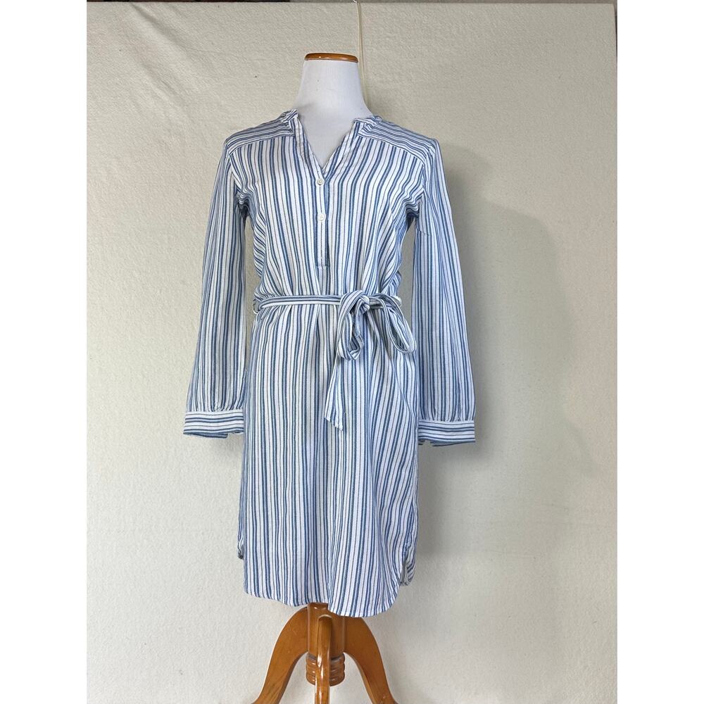 J. Crew Mercantile Women's Long Sleeved Textured Stripe Shirtdress SZ XS Preppy